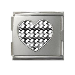 Pattern Monochrome Repeat Mega Link Heart Italian Charm (18mm) by Apen