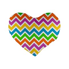 Chevron Pattern Design Texture Standard 16  Premium Heart Shape Cushions by Apen