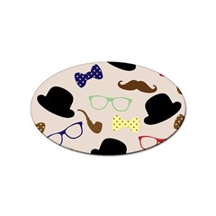 Moustache Hat Bowler Bowler Hat Sticker (oval) by Apen