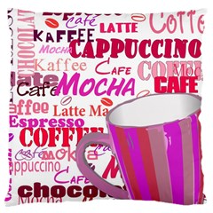 Coffee Cup Lettering Coffee Cup Large Cushion Case (two Sides) by Amaryn4rt