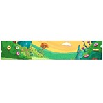 Green Field Illustration Adventure Time Multi Colored Large Premium Plush Fleece Scarf  Back