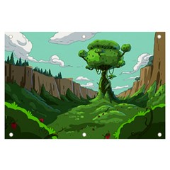 Adventure Time Cartoon Green Color Nature  Sky Banner And Sign 6  X 4  by Sarkoni