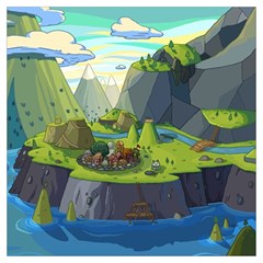 Cartoon Network Mountains Landscapes Seas Illustrations Adventure Time Rivers Lightweight Scarf  by Sarkoni