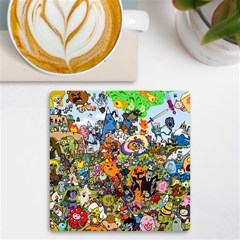 Cartoon Characters Tv Show  Adventure Time Multi Colored Uv Print Square Tile Coaster  by Sarkoni