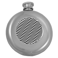 Zigzag Chevron Pattern Round Hip Flask (5 Oz) by Dutashop