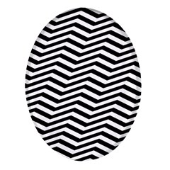 Zigzag Chevron Pattern Oval Glass Fridge Magnet (4 Pack) by Dutashop