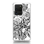 Roses Bouquet Flowers Sketch Samsung Galaxy S20 Ultra 6.9 Inch TPU UV Case Front