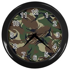 Camouflage Pattern Fabric Wall Clock (black) by Bedest