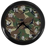 Camouflage Pattern Fabric Wall Clock (Black) Front