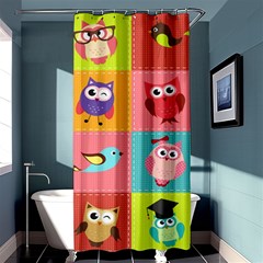 Owls Pattern Abstract Art Desenho Vector Cartoon Shower Curtain 36  X 72  (stall)  by Bedest