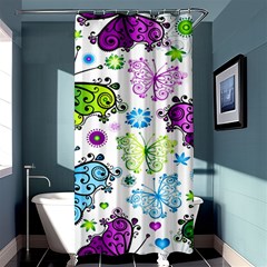 Butterflies Abstract Background Colorful Desenho Vector Shower Curtain 36  X 72  (stall)  by Bedest