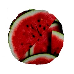 Watermelon Fruit Green Red Standard 15  Premium Round Cushions by Bedest