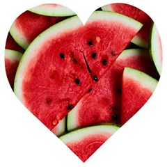 Watermelon Fruit Green Red Wooden Puzzle Heart by Bedest