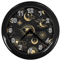 Star Colorful Christmas Abstract Wall Clock (black) by Ndabl3x