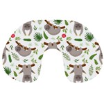 Seamless Pattern With Cute Sloths Travel Neck Pillow Front