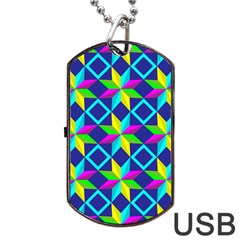 Pattern Star Abstract Background Dog Tag Usb Flash (two Sides) by Ravend