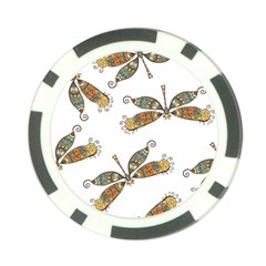 Pattern Dragonfly Background Poker Chip Card Guard by Ravend