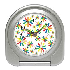 Celebrate Pattern Colorful Design Travel Alarm Clock by Ravend