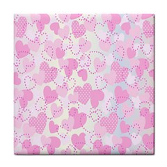 Valentine Background Hearts Bokeh Tile Coaster by Ravend