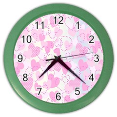 Valentine Background Hearts Bokeh Color Wall Clock by Ravend