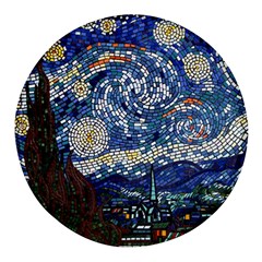 Mosaic Art Vincent Van Gogh Starry Night Round Glass Fridge Magnet (4 Pack) by Modalart