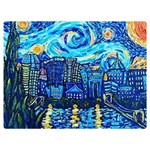 Starry Night Van Gogh Painting Art City Scape Premium Plush Fleece Blanket (Extra Small) 40 x30  Blanket Front