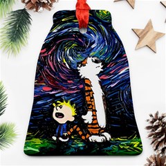 Cartoon Art Starry Night Van Gogh Bell Ornament (two Sides) by Modalart