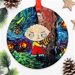 Cartoon Starry Night Vincent Van Gogh Ornament (Round) Front