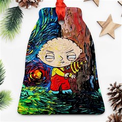 Cartoon Starry Night Vincent Van Gogh Ornament (bell) by Modalart