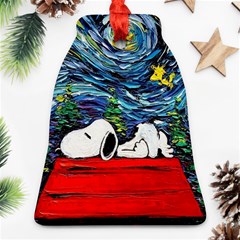 Dog House Vincent Van Gogh s Starry Night Parody Ornament (bell) by Modalart