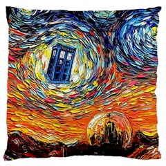 Tardis Starry Night Doctor Who Van Gogh Parody Standard Premium Plush Fleece Cushion Case (one Side) by Modalart