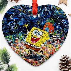 Art Cartoon Starry Night Van Gogh Ornament (heart) by Modalart