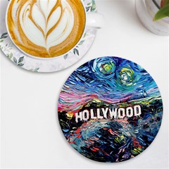 Hollywood Art Starry Night Van Gogh Uv Print Round Tile Coaster by Modalart