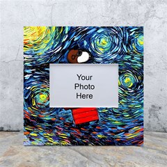 Dog Flying House Cartoon Starry Night Vincent Van Gogh Parody White Box Photo Frame 4  X 6  by Modalart