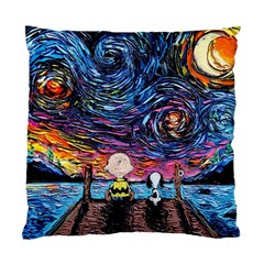 Cartoon Dog Vincent Van Gogh s Starry Night Parody Standard Cushion Case (one Side) by Modalart