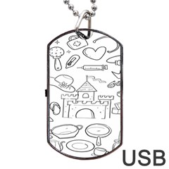 Baby Hand Sketch Drawn Toy Doodle Dog Tag Usb Flash (one Side) by Pakjumat