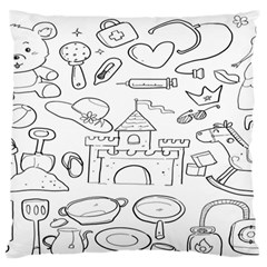 Baby Hand Sketch Drawn Toy Doodle Standard Premium Plush Fleece Cushion Case (one Side) by Pakjumat