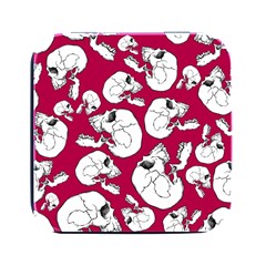 Terrible Frightening Seamless Pattern With Skull Square Metal Box (black) by Bedest