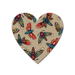 Tattoos Colorful Seamless Pattern Heart Magnet by Bedest