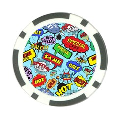 Comic Bubbles Seamless Pattern Poker Chip Card Guard (10 Pack) by Bedest