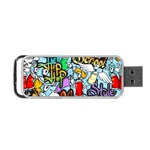 Graffiti Characters Seamless Patterns Portable USB Flash (Two Sides) Back