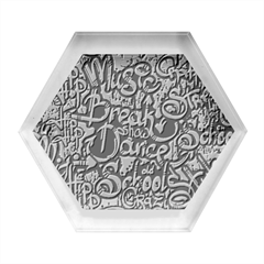 Graffiti Word Seamless Pattern Hexagon Wood Jewelry Box by Bedest