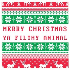 Merry Christmas Ya Filthy Animal Wooden Puzzle Square by Pakjumat