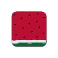 Minimalist Summer Watermelon Wallpaper Rubber Coaster (square) by Pakjumat