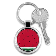 Minimalist Summer Watermelon Wallpaper Key Chain (round) by Pakjumat