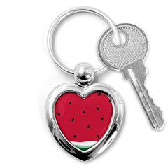 Minimalist Summer Watermelon Wallpaper Key Chain (heart) by Pakjumat