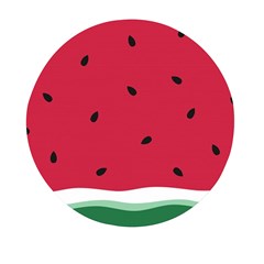 Minimalist Summer Watermelon Wallpaper Mini Round Pill Box by Pakjumat