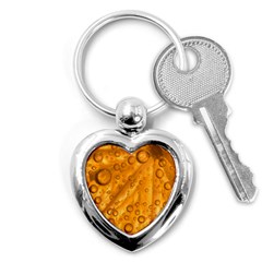 Lime Water Bubbles Macro Light Detail Background Key Chain (heart) by Pakjumat