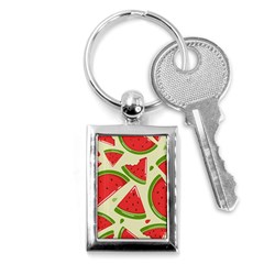 Cute Watermelon Seamless Pattern Key Chain (rectangle) by Pakjumat