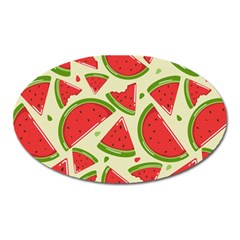 Cute Watermelon Seamless Pattern Oval Magnet by Pakjumat